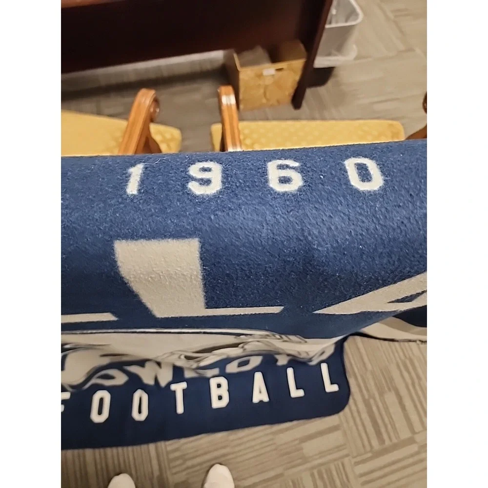 Dallas Cowboys Football Helmet Large NFL Fleece Throw Blanket 46